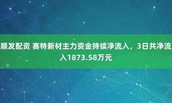 顺发配资 赛特新材主力资金持续净流入，3日共净流入1873.58万元