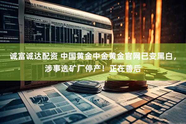 诚富诚达配资 中国黄金中金黄金官网已变黑白，涉事选矿厂停产！正在善后
