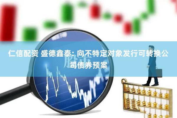 仁信配资 盛德鑫泰: 向不特定对象发行可转换公司债券预案