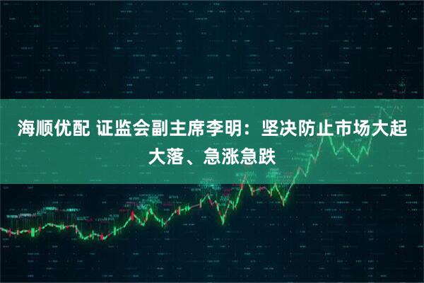 海顺优配 证监会副主席李明：坚决防止市场大起大落、急涨急跌